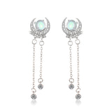 S925 Sterling Silver Long Elegant Bright Moon Star – Stylish Gifts — 9