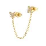 Women's Zircon Butterfly Alphabet One Piece Stud – Gifts for Her — 17