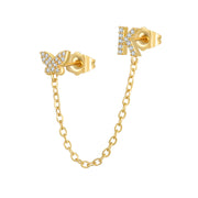 Women's Zircon Butterfly Alphabet One Piece Stud – Gifts for Her — 17