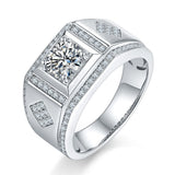 One Carat Row Diamond Moissanite 925 Silver Men's – Gifts for Him — 2