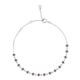 925 Sterling Silver Purple Stone Chain Bracelet – Jewelry Gift Ideas — 7