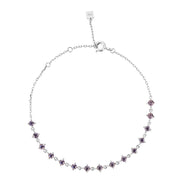 925 Sterling Silver Purple Stone Chain Bracelet – Jewelry Gift Ideas — 7