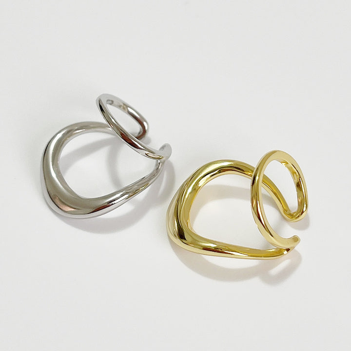 S925 Sterling Silver Irregular Face Ear Clip – Surprise Gifts — 1