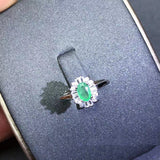 Colombian Emerald Ring 925 Silver With Diamonds – Practical Gifts — 4