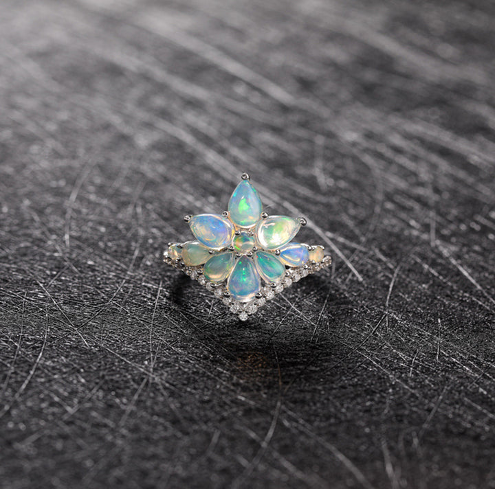 Natural Opal 925 Silver Ring Temperament – Holiday Gift Ideas — 1