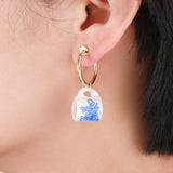 Vintage Hand Painted Blue And White Ceramic Beaded – Stylish Gifts — 2