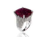 Luxury Ruby Women's Ring Geometric Full Diamond – Gifts for Her — 4
