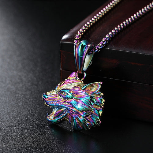 Color Retro Wolf Head Men's Titanium Steel – Jewelry Gift Ideas — 1