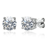 Stud Earrings 925 Sterling Silver 18 Gold Moissanite – Everyday Gifts — 5