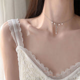Diamond Wafer Tassel Necklace Simple Design – Jewelry Gift Ideas — 3