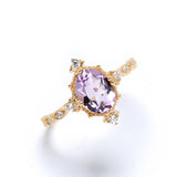 S925 Silver Ring Female Natural Amethyst – Gifts for Her — 7