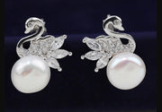 S925 silver freshwater pearl swan earrings – Surprise Gifts — 4