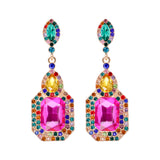 Geometric Colorful Crystals Inlaid Earrings Vintage – Meaningful Gifts — 2