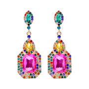 Geometric Colorful Crystals Inlaid Earrings Vintage – Meaningful Gifts — 2