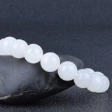 Hotan White Jade Goat Fat Round Bead Bracelet – Jewelry Gift Ideas — 2
