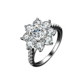 Women's Sunflower Flower Moissanite Silver Ring – Gifts for Her — 5