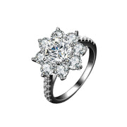 Women's Sunflower Flower Moissanite Silver Ring – Gifts for Her — 5
