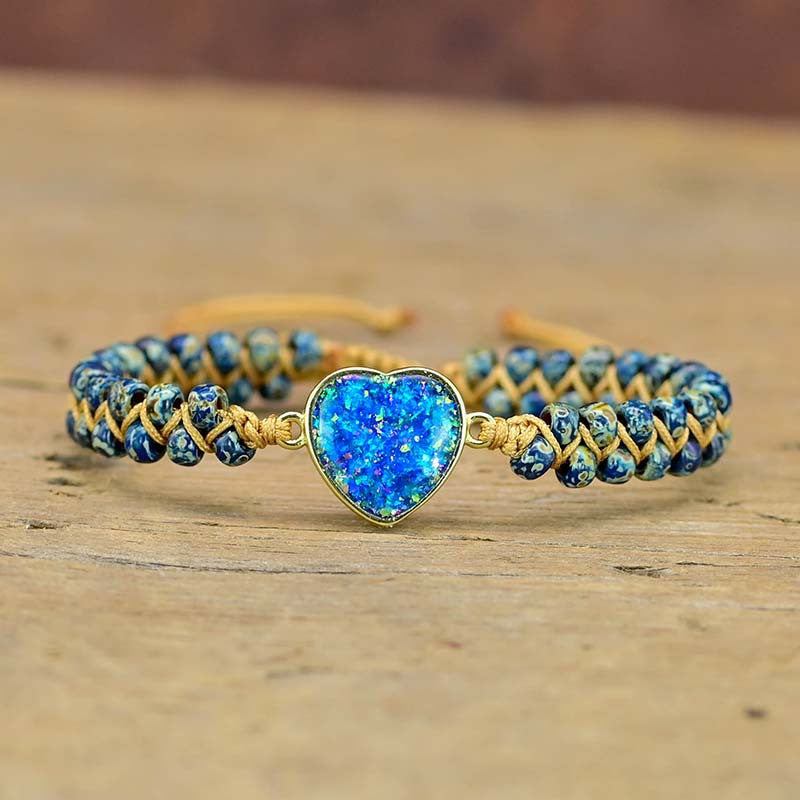 Woven Love Blue Opal Friendship Love Bracelet – Jewelry Gift Ideas — 1