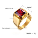 Ring Set With Red Zircon Ornaments In Titanium – Small Gift Ideas — 10