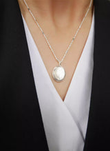 S925 Sterling Silver Oval Black Agate Necklace – Jewelry Gift Ideas — 4
