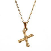 Hip Hop Bamboo 18K Stainless Steel Letter Pendant – Jewelry Gift Ideas — 12