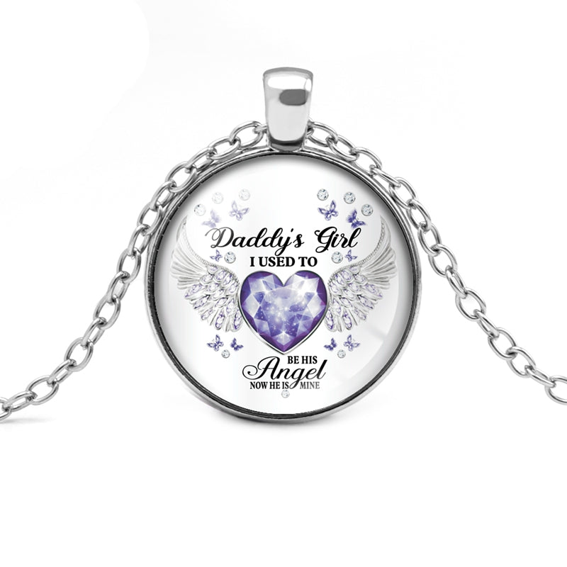 12 Colors Birthstone Angel Wings Necklace Daddy's – Jewelry Gift Ideas — 14