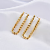Twisted 18K Gold Electroplated Stud Earrings Twist – Thoughtful Gifts — 1