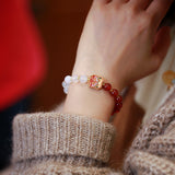Women's Natural Double Spell Red White Agate Year – Jewelry Gift Ideas — 5