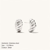 Simple Stainless Steel Croissant Earrings – Special Occasion Gifts — 3