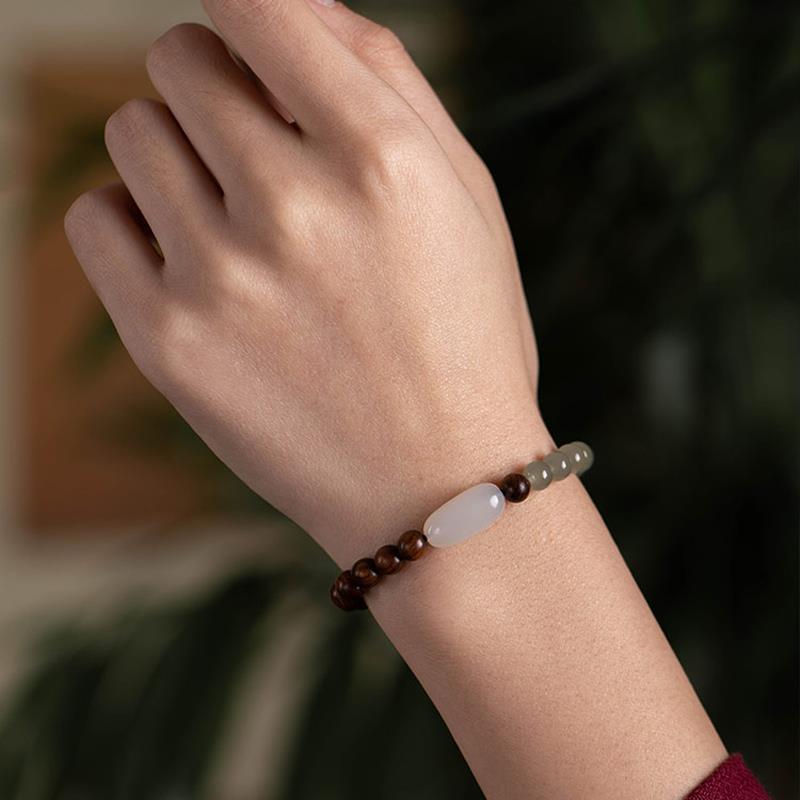 Nanmu Hand String Hetian Jade Bracelet Men's – Stylish Gifts — 1