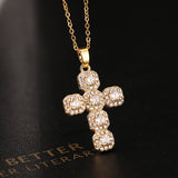Classic Cross Shape Brass Micro Set Religious – Jewelry Gift Ideas — 1