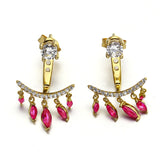Vintage Style Red Corundum Tassel Earrings – Stylish Gifts — 2