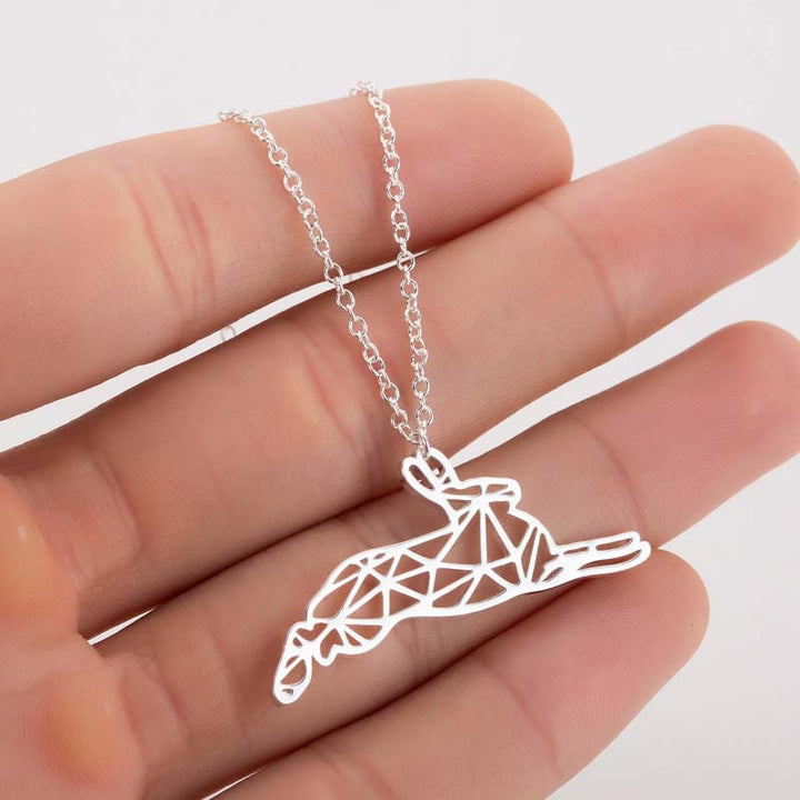 Hollow Stainless Steel Running Rabbit Necklace – Jewelry Gift Ideas — 1