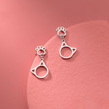 Silver Cute Cat Claw Earrings Sweet Girly Kitten – Cat Lover Gifts — 3