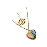 Colorful Peach Heart Pendant Chain Necklace – Jewelry Gift Ideas — 3