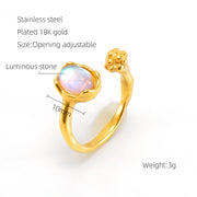 Retro Titanium Steel Moonstone Ring Hip Hop Irregular – Useful Gifts — 10