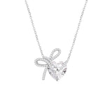 Women's Diamond Bow Heart Necklace High-end – Jewelry Gift Ideas — 1