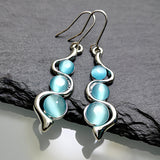 Bohemian Creative Curved Wavy Earrings Inlaid Hylan – Cat Lover Gifts — 8