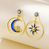 Diamond-encrusted Drip Oil Alloy Pendant Earrings – Stylish Gifts — 3