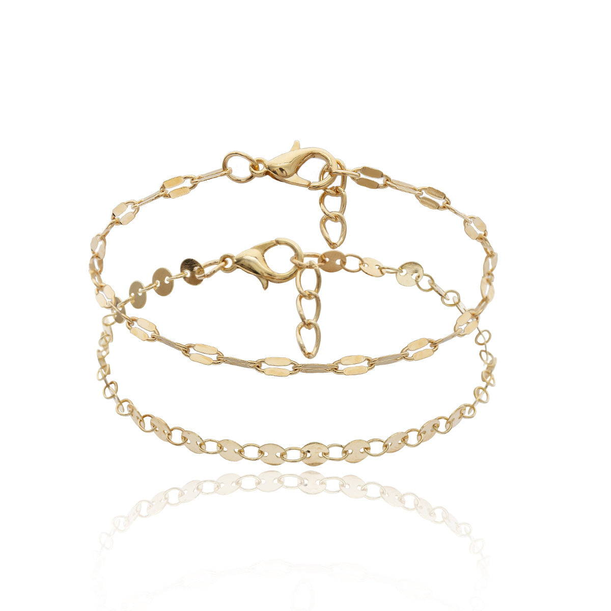 Geometric Chain Sequin Chain Combination Bracelet – Jewelry Gift Ideas — 1