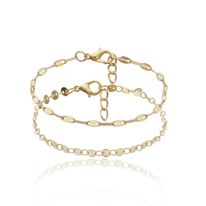 Geometric Chain Sequin Chain Combination Bracelet – Jewelry Gift Ideas — 1