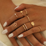 Simple Multi-Piece Geometric Star Diamond Ring – Gift Ideas — 4
