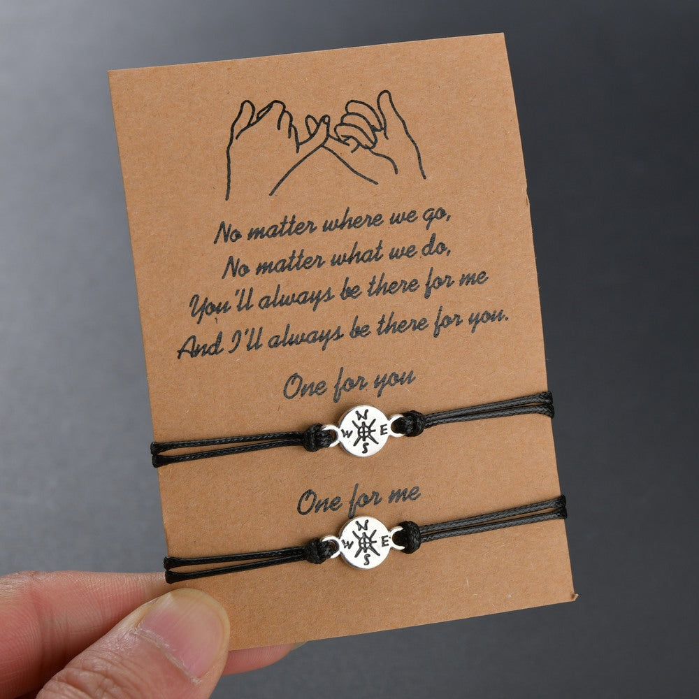 Card Bracelet Retro Alloy Compass Handmade Wax – Jewelry Gift Ideas — 1
