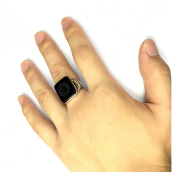 Black Onyx Men's Silver Ring – Gifts for Him — 2