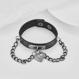 Gothic Heart-Shape Lock Link Leather Metal Snap – Jewelry Gift Ideas — 5