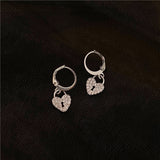 Earrings Simple Shiny Zircon Small Lock Love – Gifts for Couples — 5