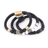 Hand-woven Cowhide Leather Bracelet Gold – Jewelry Gift Ideas — 7