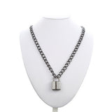 Punk Chain Lock Pendant Necklace Women Men Hip – Jewelry Gift Ideas — 5