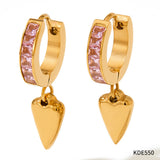 Fashion Earrings Studded With Zircon Stainless Steel – Stylish Gifts — 17