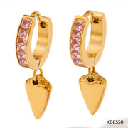 Fashion Earrings Studded With Zircon Stainless Steel – Stylish Gifts — 17